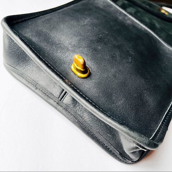 Vintage Coach Black Bag Leather Messenger Crossbody NYC - Picture 8 of 14